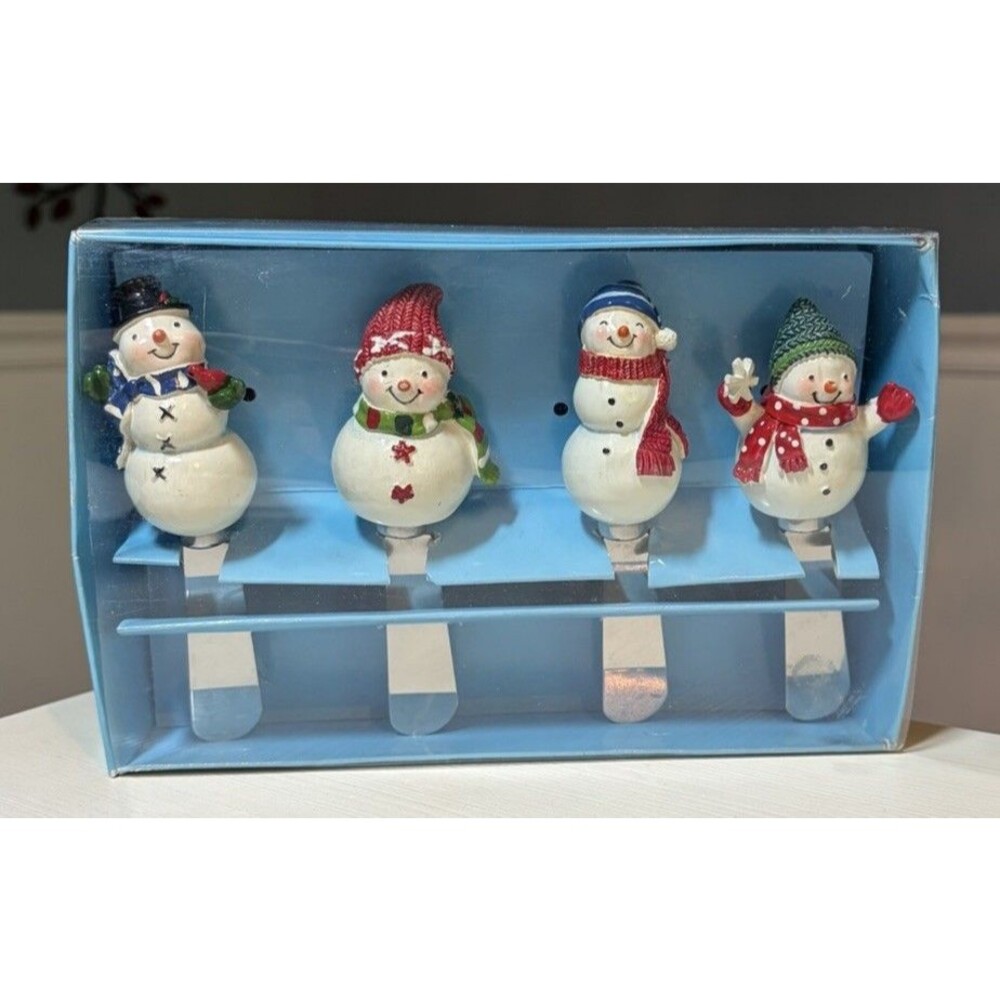 St. Nicholas Square Chill Out Snowman Cheese Spreaders Set of 4 Christmas
